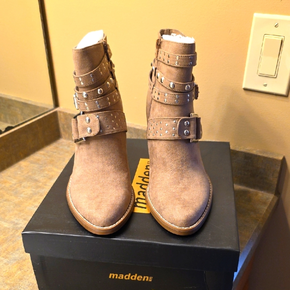 Kohl's Brown Ankle Booties with Buckle Detail
